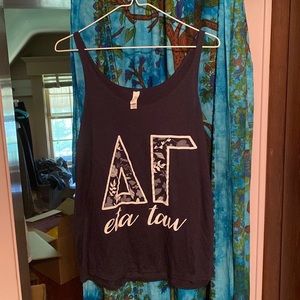 Delta Gamma navy flowy tank